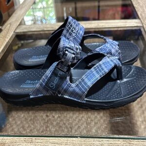 Skechers Outdoor Lifestyle Navy Checkered Sandals